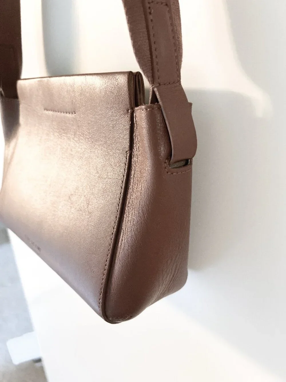 Everlane The Form Mini Bag Crossbody Cognac Brown